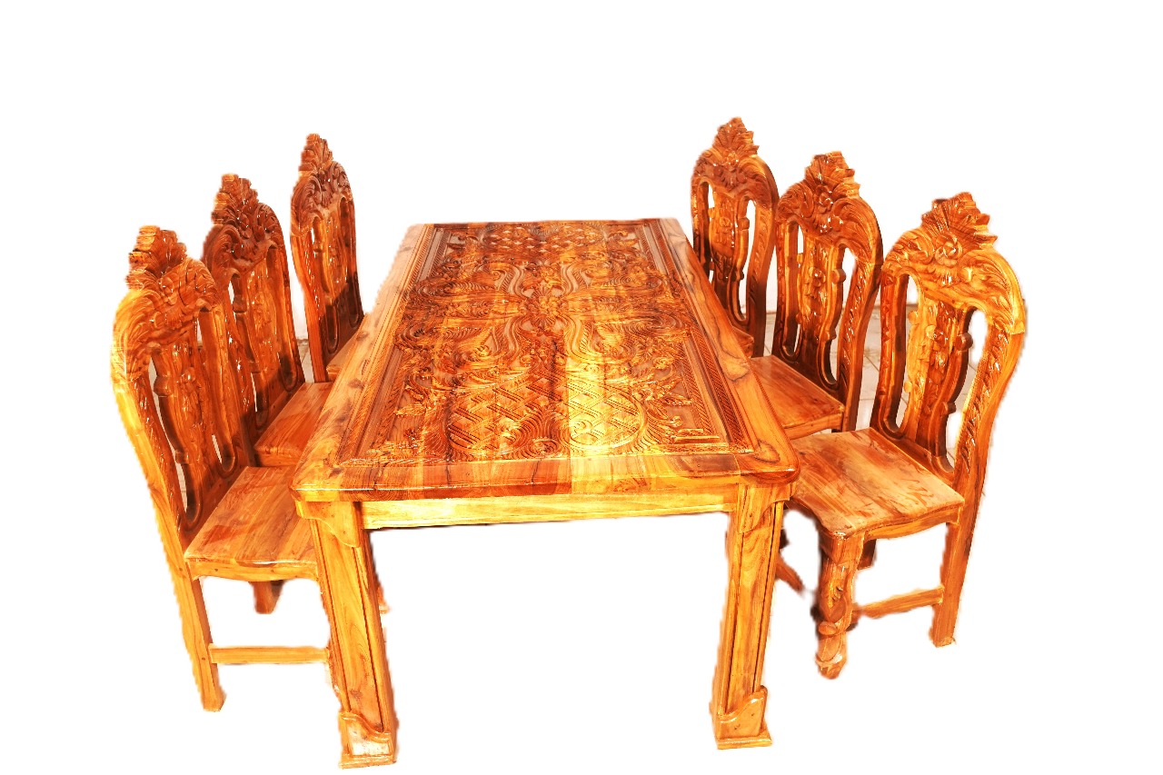 আকাশমনি কাঠের ডাইনিং টেবিল